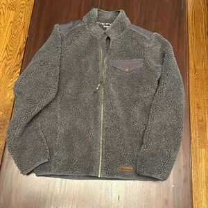 Sherpa gray fleece men’s jacket size large